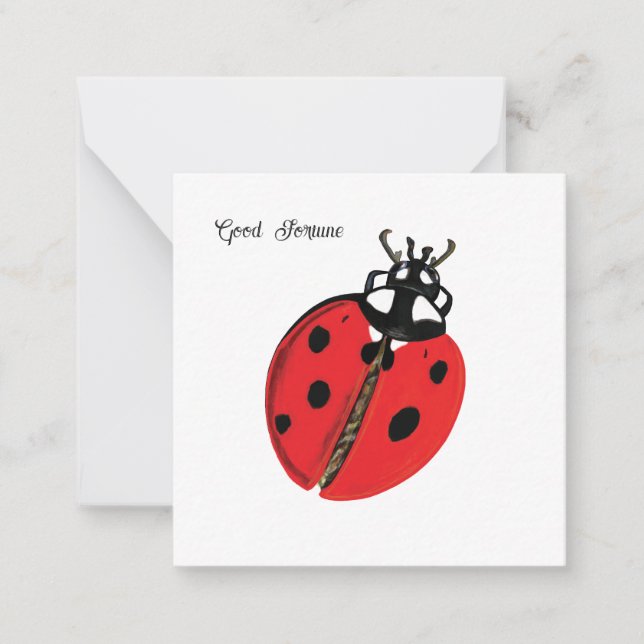 Red Lady Bug Good Luck Ambassador Illustration  Card (Front)