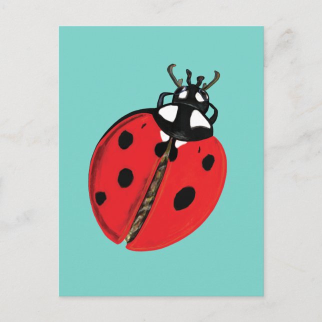 Red Lady Bug Good Luck Ambassador Illustration Postcard (Front)