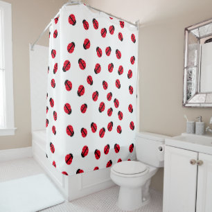 Red Lady Bug Shower Curtain