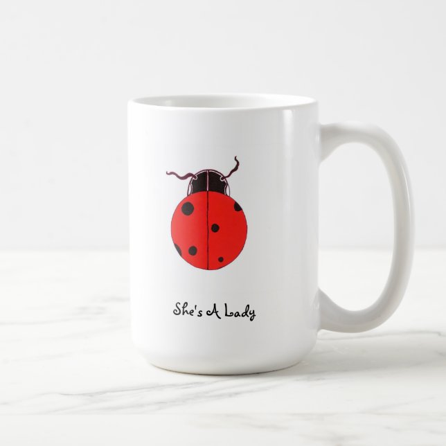 Red Lady Bug Statement Mug (Right)