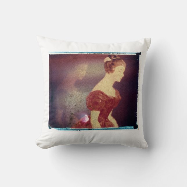 Red Lady by Ann Marie Donahue Throw Pillow (Front)