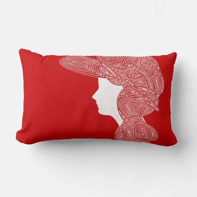 Red Lady Lumbar Pillow (Front)