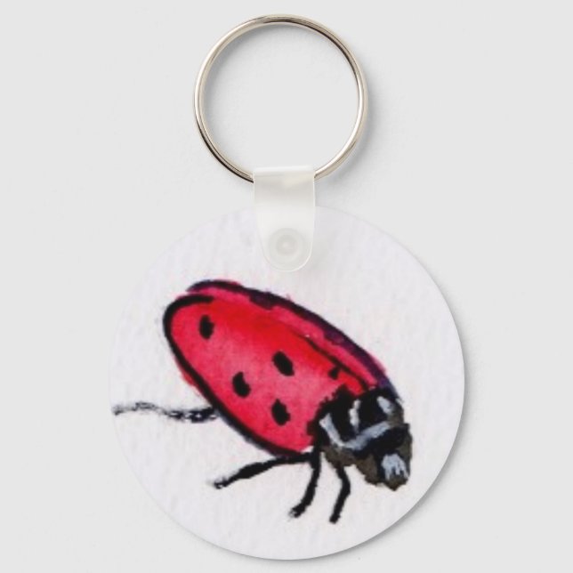 Red Ladybug Art Custom Pendant Keychain (Front)