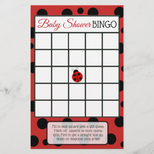 Red Ladybug Baby Shower Games Flyer