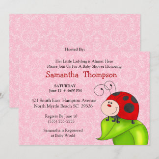 Red Ladybug Baby Shower Invitation
