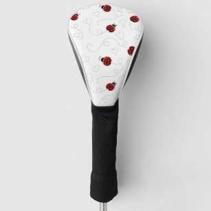 Red Ladybug Beetle Insect Lover Black Hearts Golf Head Cover