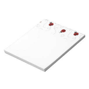 Red Ladybug Beetle Insect Lover Black Hearts Notepad