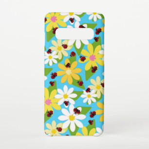 Red Ladybug Beetle Insect Lover Black Hearts Samsung Galaxy Case