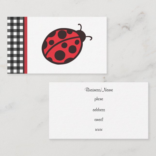Red Ladybug Business Cards (Front/Back)