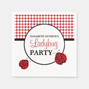 Red Ladybug Children's Birthday Party Napkin