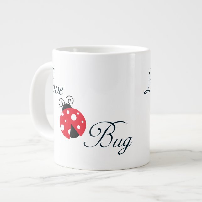 Red  Ladybug Large Coffee Mug (Front Left)