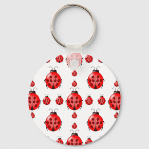 Red Ladybug Pattern Keychain