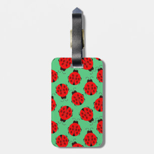 Red Ladybug Pattern Luggage Tag