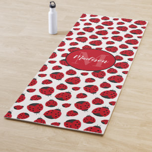 Red Ladybug Pattern Personalized Yoga Mat