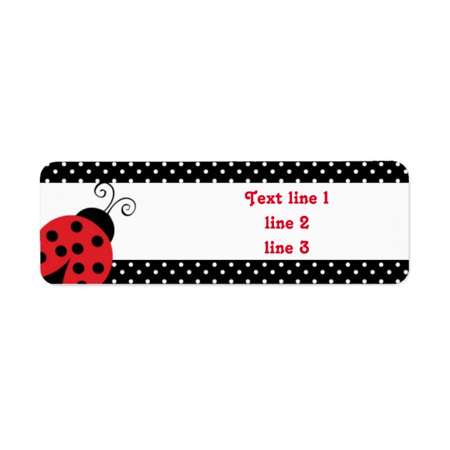 Red Ladybug Polka Dot Address Labels Stickers (Front)