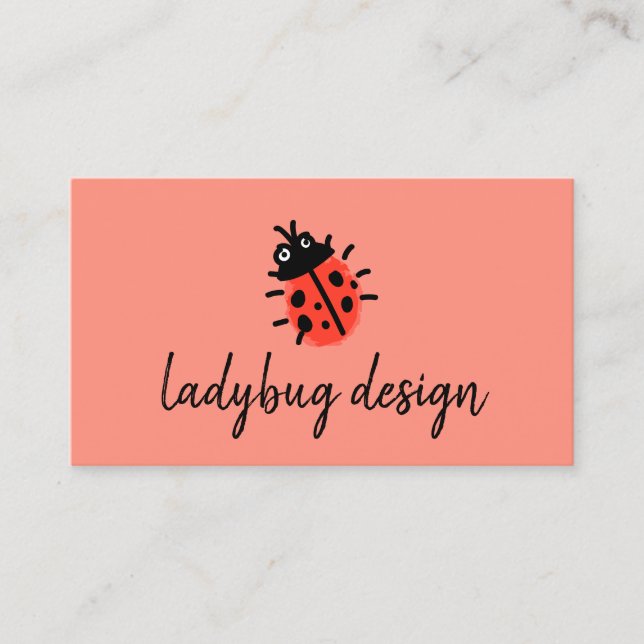Red Ladybug Red Black Business Card (Front)
