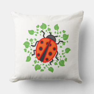 Red ladybug throw pillow