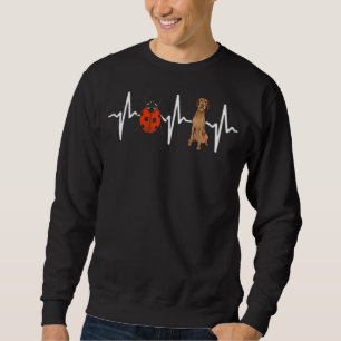 Red Ladybug Wirehaired Vizsla Heartbeat Dog Sweatshirt