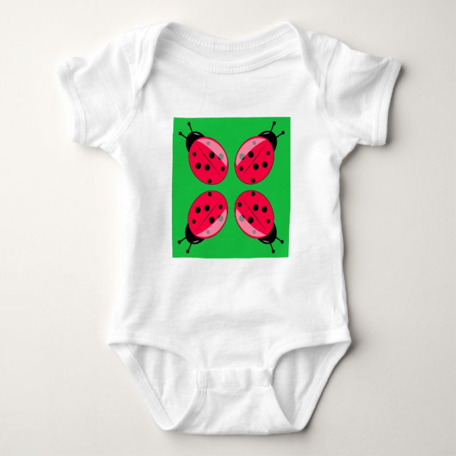 Red Ladybugs Baby Bodysuit (Front)
