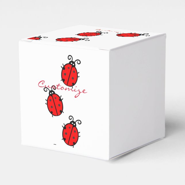 Red Ladybugs Crawling Thunder_Cove Favor Box (Front Side)