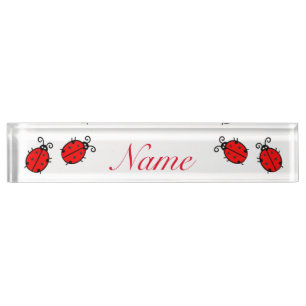 Red Ladybugs Crawling Thunder_Cove Nameplate