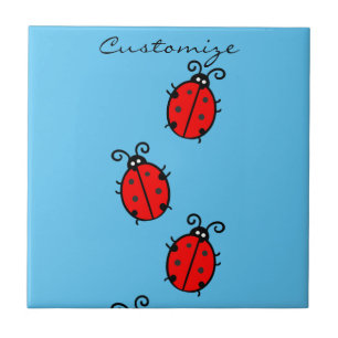 Red Ladybugs Crawling Thunder_Cove Tile