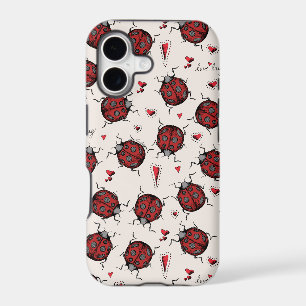 Red Ladybugs Hearts Love Bug Insect