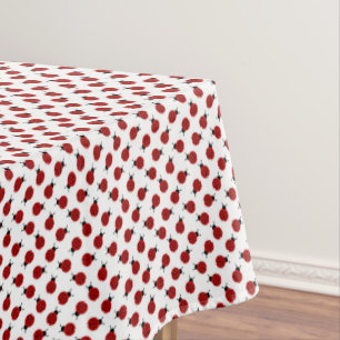 Red Ladybugs Spring Summer Tablecloth
