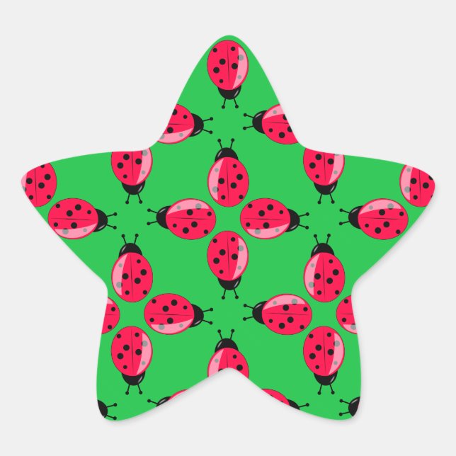 Red Ladybugs Star Sticker (Front)