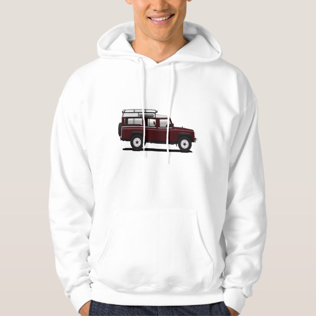 Red Land Rover 110 Hoodie (Front)