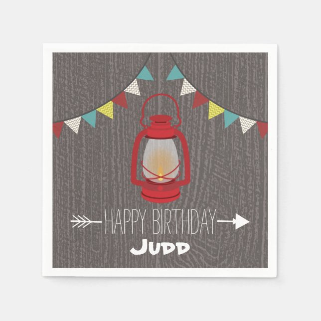 Red Lantern Birthday Napkins (Front)