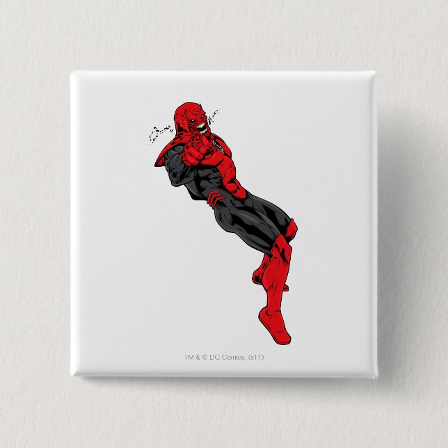 Red Lantern Corps - Rage Leaning 1 2 Inch Square Button (Front)