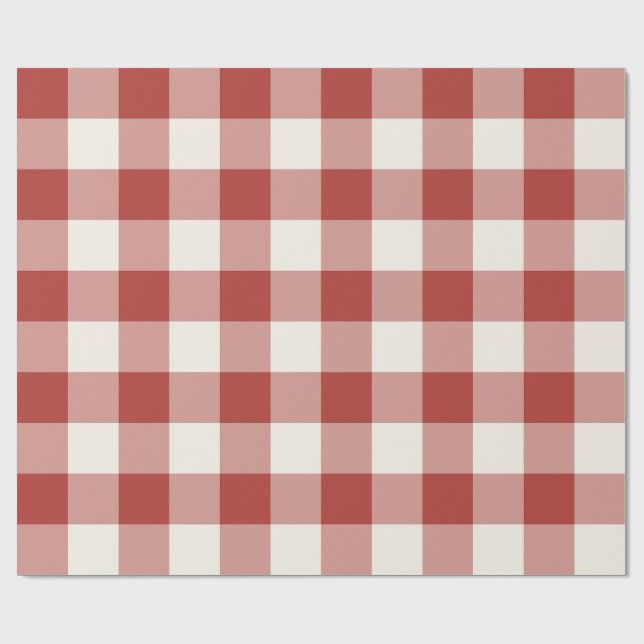 Red Large Chequered Gingham Wrapping Paper (Flat)