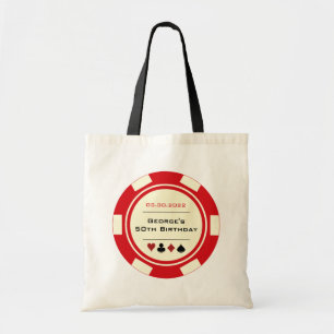 Red Las Vegas Casino Poker Chip Sac fourre-tout d'
