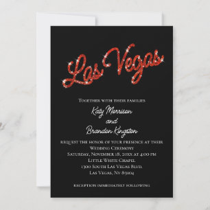 Red Las Vegas Sparkles Faire-part de mariage