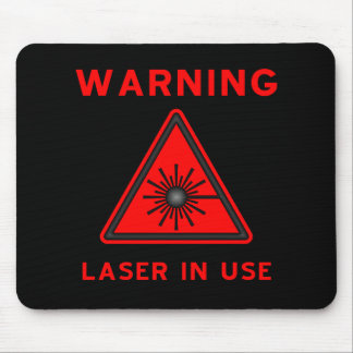 Red Laser Warning Symbol Mousepad