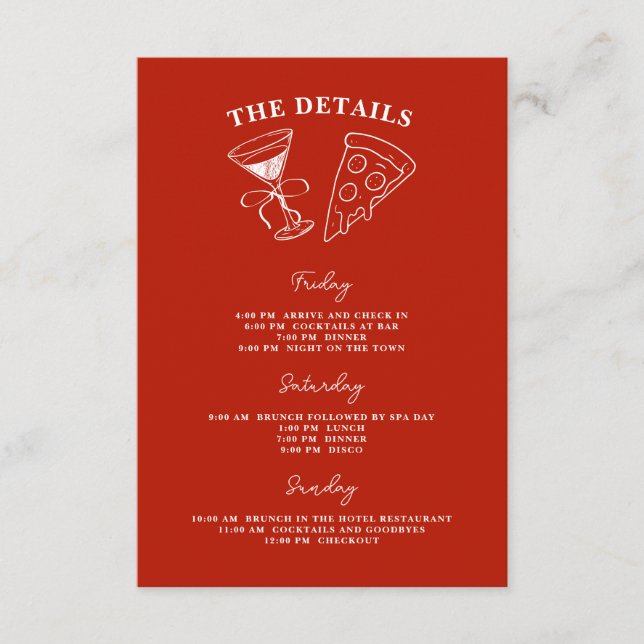 Red Last Slice of the Single Life Bachelorette  Enclosure Card (Front)