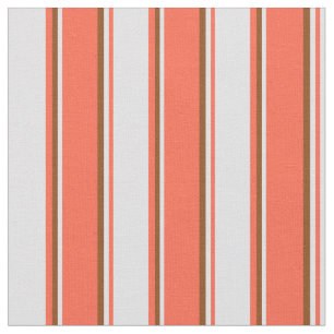 Red, Lavender & Brown Lines Fabric