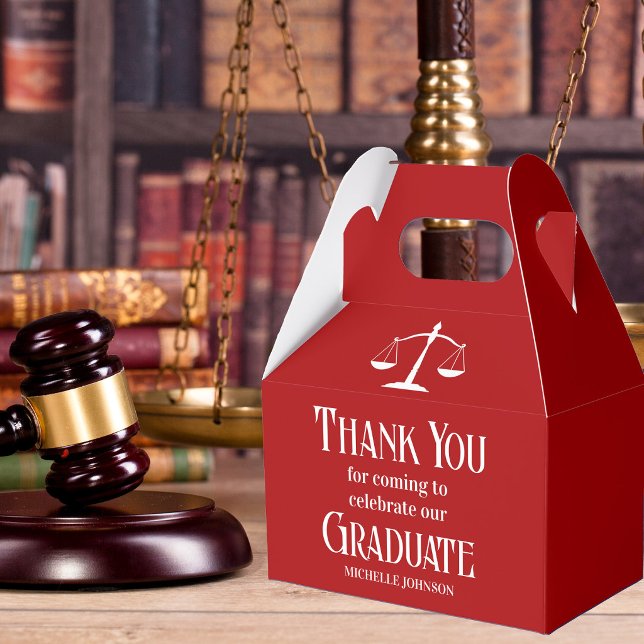 Red Law School Customized Graduation Party Favor Box (Creator Uploaded)