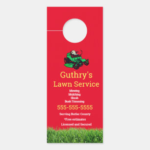 Red Lawn Service Door Hanger