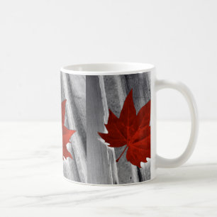red leaf coffee mug