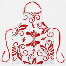 Red Leaf Design Apron