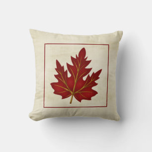 Red Leaf Fall Season Themed Pillow Design 2