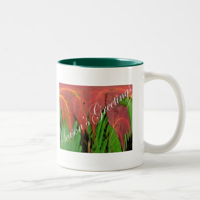 Red Leaf & Fern Christmas Mug (Right)