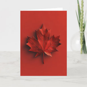 Red Leaf Maple Canada Holiday Card