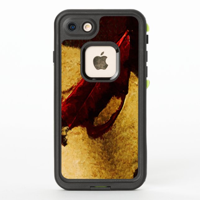 Red Leaf on Hawaiian Beach Abstract LifeProof iPhone Case (Back)