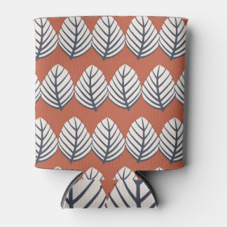 Red Leaf Rhythm: Vintage Hand-Drawn Can Cooler