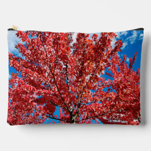 Red Leaf Tree In Fall Accessory Pouch
