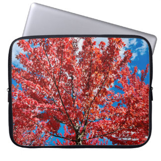 Red Leaf Tree In Fall Laptop Sleeve
