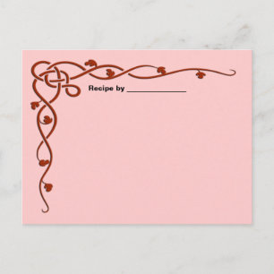 Red Leaf Vine Recipe Blank Card
